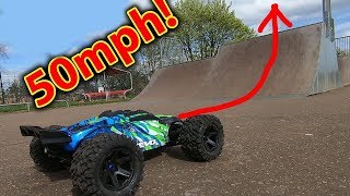 OMG Traxxas ERevo 20 Destruction Testing on Skate Park [upl. by Artied]