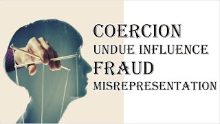 Coercion Undue Influence Fraud Misrepresentation  Indian Contract Act 1872  Law Guru [upl. by Aneba61]