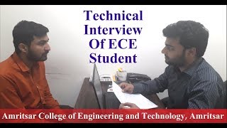 Technical Interview of ECE Student  Amritsar College of Engineering and Technology [upl. by Colver]