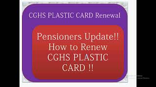 CGHS PLASTIC CARD Renewal [upl. by Eelanaj75]