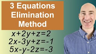 Solving Systems of 3 Equations Elimination [upl. by Aihsenak]