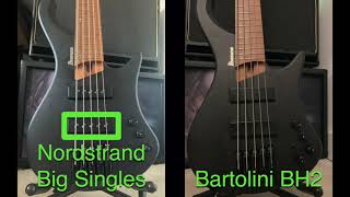 Bartolini BH2 vs Nordstrand Big Singles bass pickup shootout [upl. by Zima]