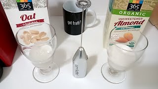 Oat Milk vs Almond Milk part 2 Frothing Test [upl. by Esinev]