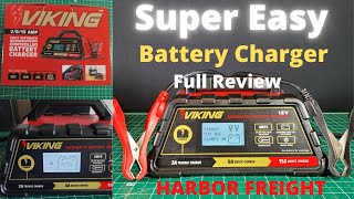 Viking Battery Charger  Full Review  Harbor Freight  Super Easy to Use [upl. by Arlana]