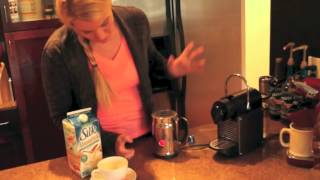 Nespresso Aeroccino Plus Frother Review Frothing Almond Milk [upl. by Ronald]